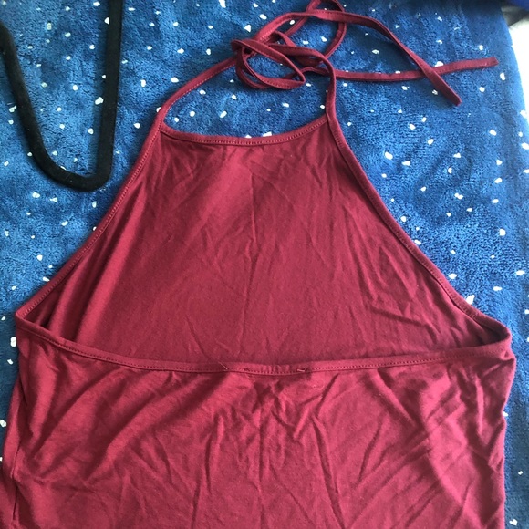 🌸4/$25 NWOT Maroon SHEIN Halter crop - Picture 3 of 5